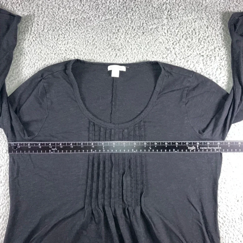 Garnet Hill Maxi Dress Women L Black Lagenlook Boho Babydoll Cotton Modal 3/4‎